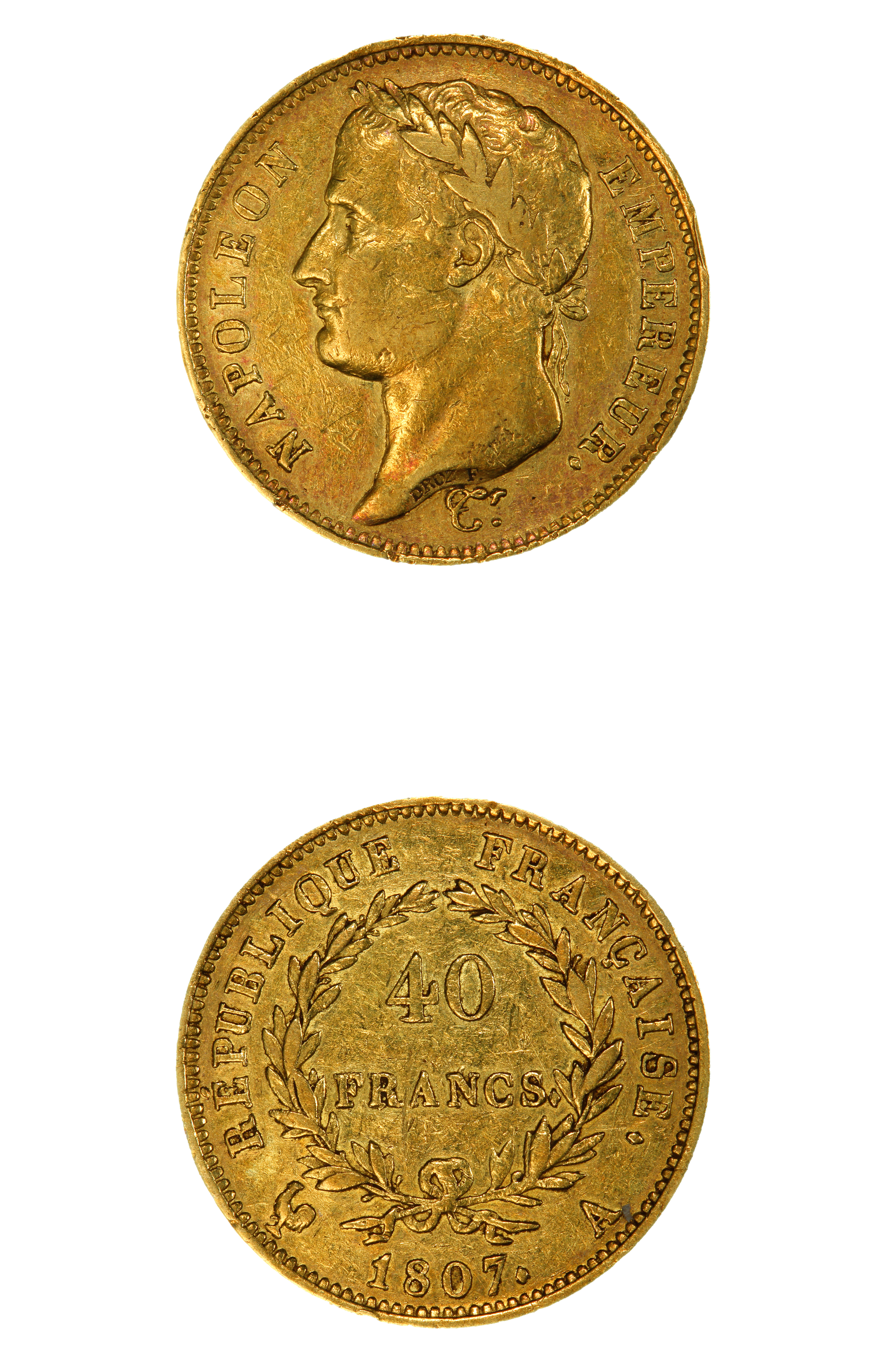 Coin 40 Francs Gold Napoléon