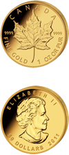 Moneda de Oro puro : Maple Leaf